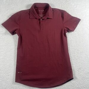 BYLT Mens Polo Shirt Red Size Small Drop Cut Lux Short Sleeve